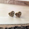 Cherry Fancy Heart Stud Earrings | Fantasy By Numbers | Artisan Crafted Items