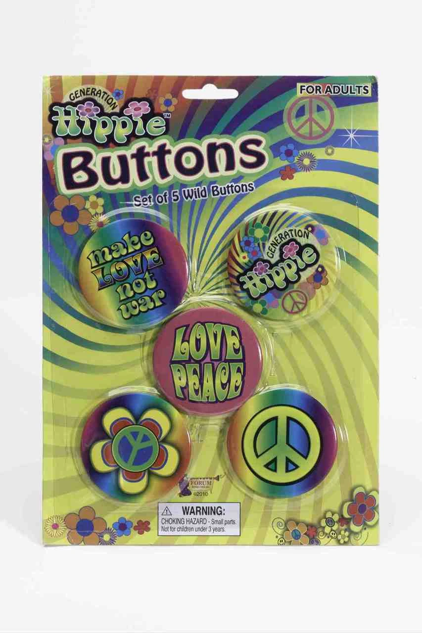 Hippie Button Set | 1960s | Accessories 1 Hippie Button Set | 1960s | Accessories