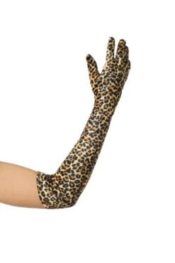 Scary Spice Long Velour Leopard Gloves | 1990s | Accessories