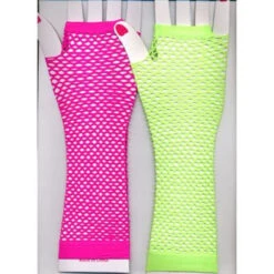 Neon Fingerless Gloves Costume Pieces & Kits | 1980s | Accessories