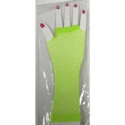 Neon Green Fingerless Fishnet Gloves | 1980s | Accessories