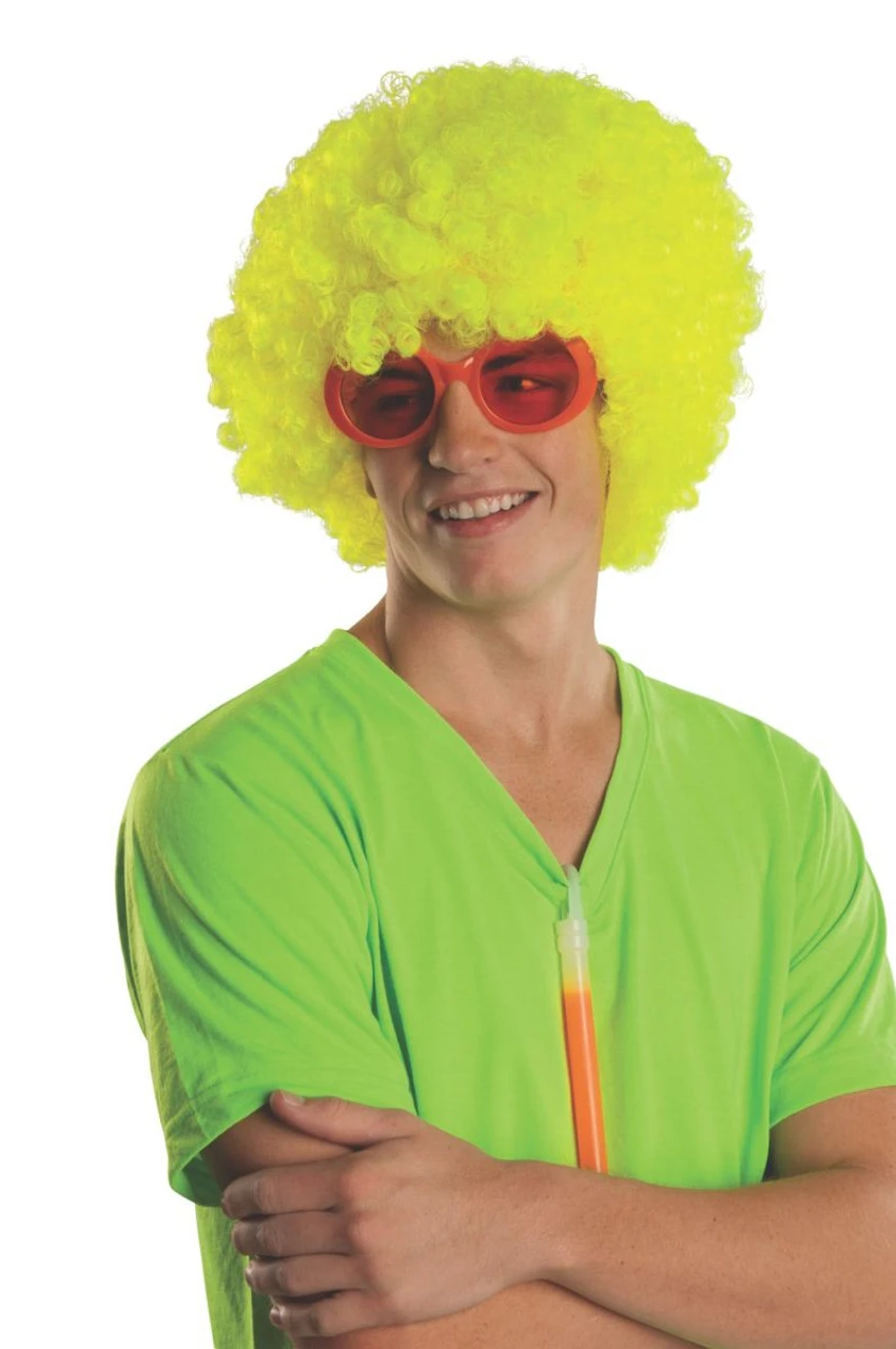 Neon Yellow Rave Afro Wig | Circus | Wigs And Hair Pieces 1 Neon Yellow Rave Afro Wig | Circus | Wigs And Hair Pieces
