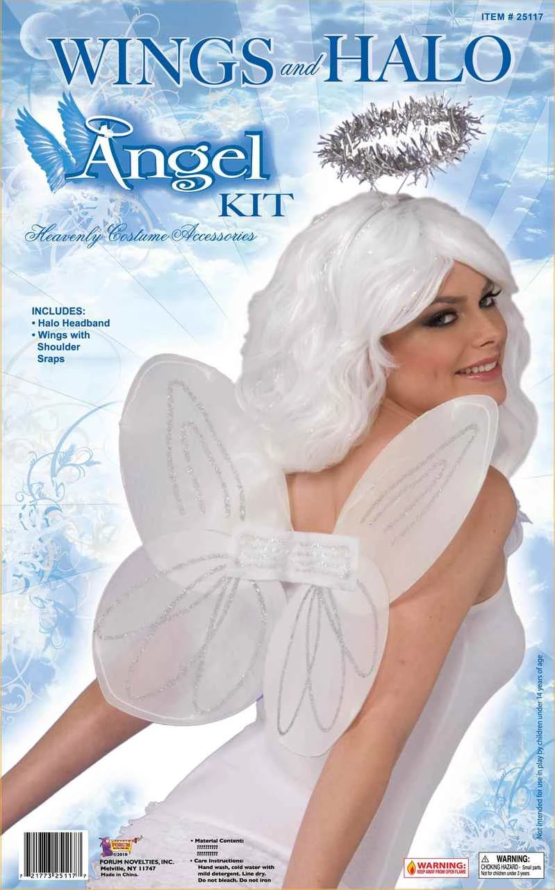 Adult Angel Wings And Halo Kit | Angels And Devils | Accessories 1 Adult Angel Wings And Halo Kit | Angels And Devils | Accessories
