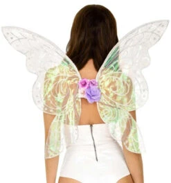 Iridescent Glitter Fairy Wings With Flowers | Fairy Wings | Festival Accessories | Accessories
