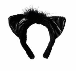 Fuzzy Black Cat Ears Headband | Animals | Accessories