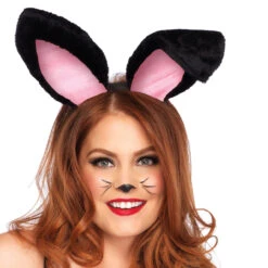 Plush Bunny Ears In Black Or White | Animals | Accessories