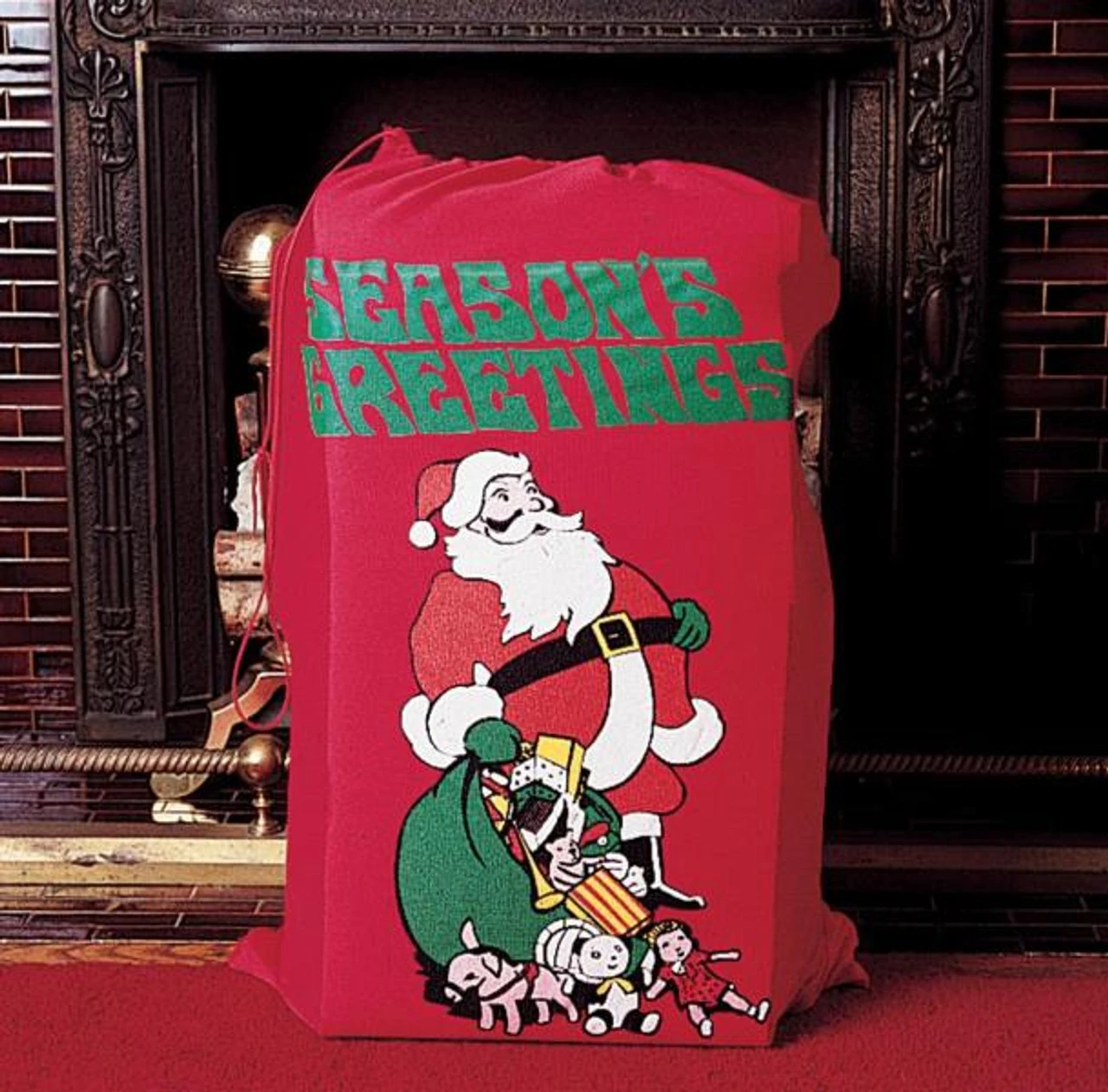 Printed Flannel Santa Sack | Christmas | Accessories 1 Printed Flannel Santa Sack | Christmas | Accessories