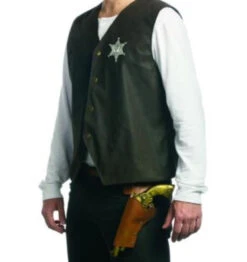 Gold Cowboy Gun With Holster And Badge | Western | Play Weapons | Accessories