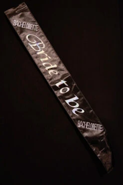 Bachelorette Black Bride To Be Sash With White Stones | Novelty | Accessories