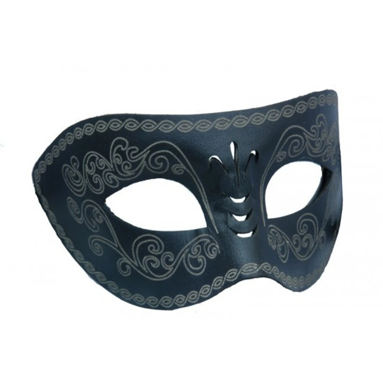 Venetian Black Leatherlike Cut Out Mask | Masquerade Masks 1 Venetian Black Leatherlike Cut Out Mask | Masquerade Masks