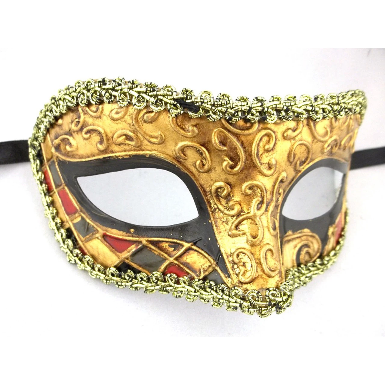 Venetian Baroque Gold And Black Filigree Detail Mask | Masquerade Masks 1 Venetian Baroque Gold And Black Filigree Detail Mask | Masquerade Masks