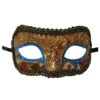 Venetian Baroque Gold And Blue Filigree Detail Mask | Masquerade Masks
