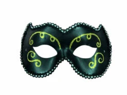 Black And Gold Vinyl Look Masquerade Mask | Masquerade Mask