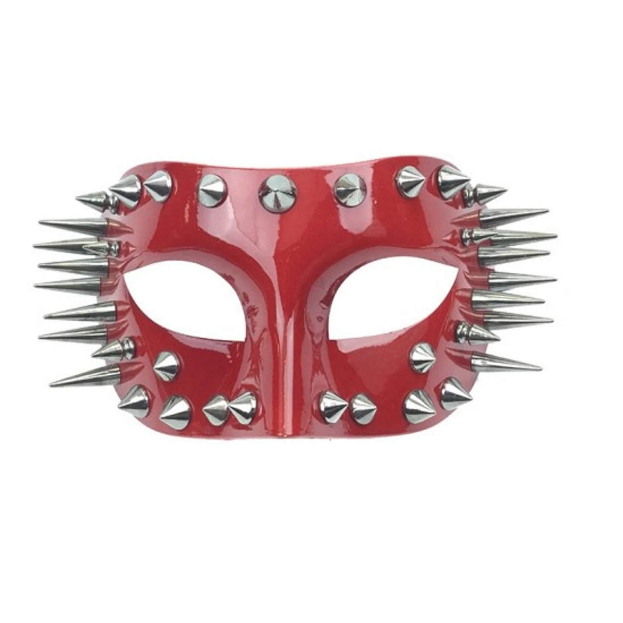 Red Punk Spiked Eye Mask | Masquerade | Accessories 1 Red Punk Spiked Eye Mask | Masquerade | Accessories