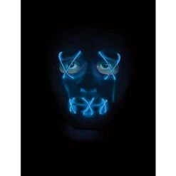 Purge LED Light-Up String Mask - White And Blue | Halloween | Accessories