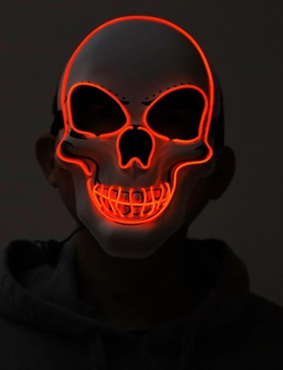 Red Skull Neon Light Up Purge Mask | Halloween | Accessories 1 Red Skull Neon Light Up Purge Mask | Halloween | Accessories
