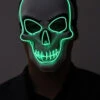 Green Skull Neon Light Up Purge Mask | Halloween | Accessories
