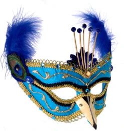 Peacock Masquerade Mask With Feathers | Animals | Accessories