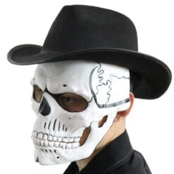 White Skull Mask With Movable Jaw | Halloween | Accessories
