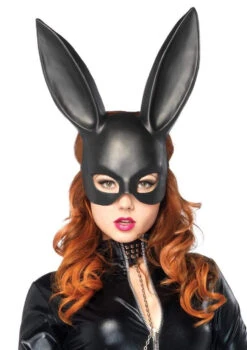 Bondage Style Black Rabbit Mask | Animal Masks | Masquerade Masks | Accessories
