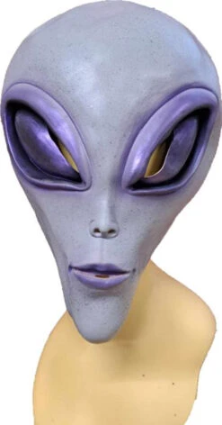 Grey And Purple Alien Latex Mask | Aliens | Sci-Fi Masks