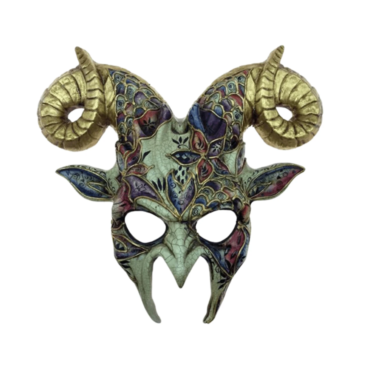 Ornate Mosaic Horned Voodoo Mask | Masquerade Masks 1 Ornate Mosaic Horned Voodoo Mask | Masquerade Masks
