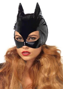 Vinyl Catwomen Cat Bondage Mask | Character Masks