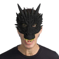 Mythical Fantasy Black Dragon Supersoft Mask | Animal Masks