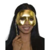 Grand Soiree Metallic Half Mask With Stick | Masquerade | Accessories
