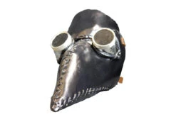 Black Leather Plague Doctor Mask With Attached Goggles | Local Artist | Accessories