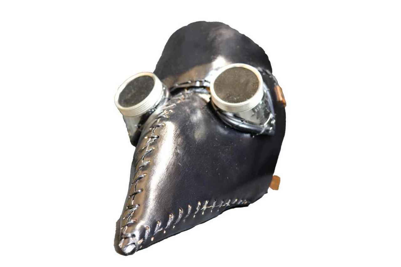 Black Leather Plague Doctor Mask With Attached Goggles | Local Artist | Accessories 1 Black Leather Plague Doctor Mask With Attached Goggles | Local Artist | Accessories