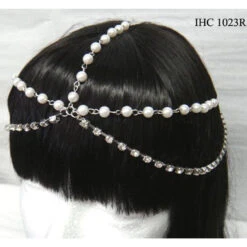 Silver Head Chain With Pearls | Crowns And Tiaras