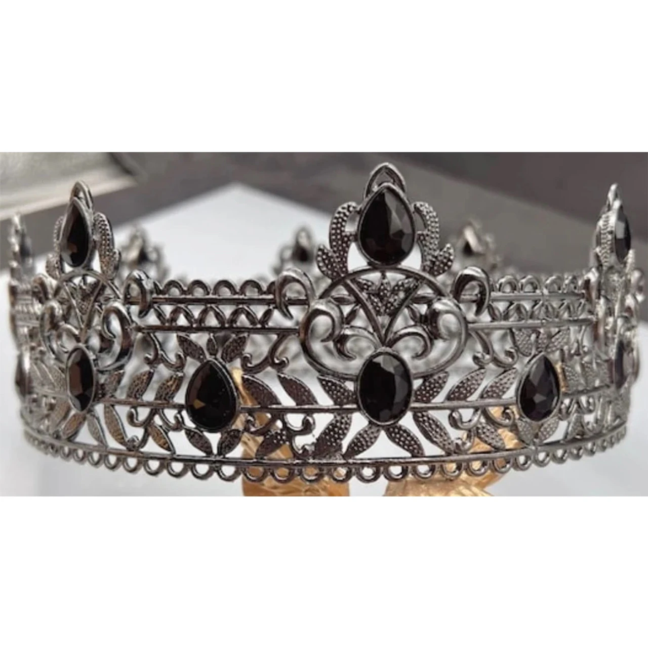 Pewter Crown With Black Gems | Crowns And Tiaras | Crowns And Tiaras 1 Pewter Crown With Black Gems | Crowns And Tiaras | Crowns And Tiaras
