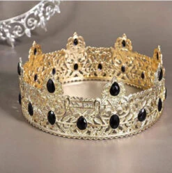 Gold Kings Crown With Blue Gems | Crowns And Tiaras | Crowns And Tiaras