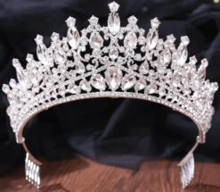 Silver Comb Tiara With Clear Gem | Crowns And Tiaras | Crowns And Tiaras