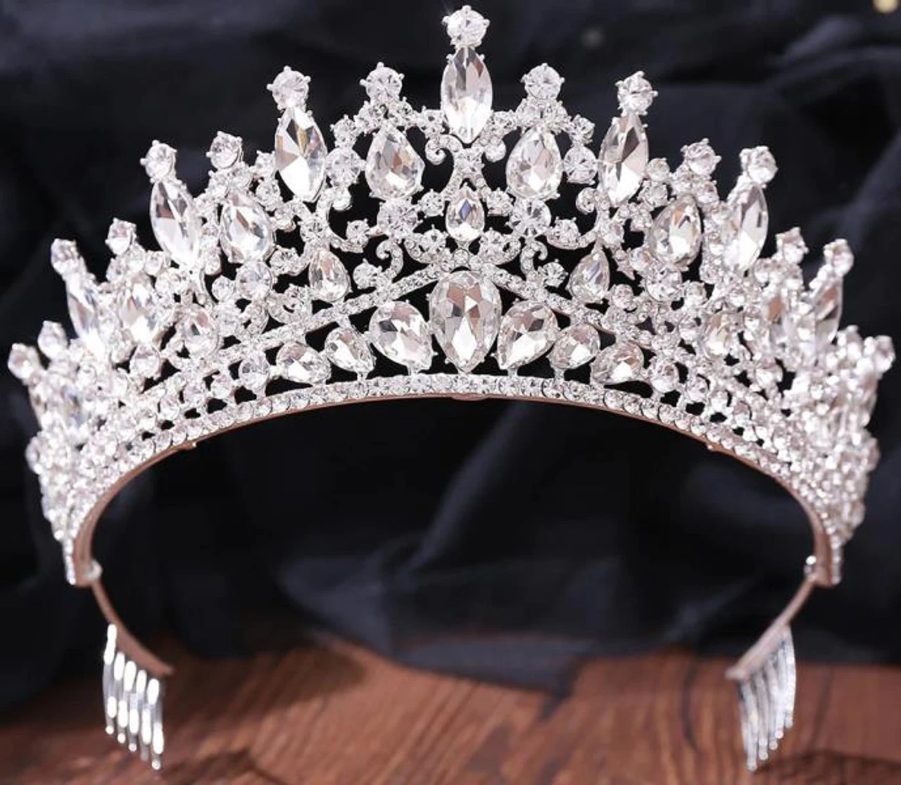 Silver Comb Tiara With Clear Gem | Crowns And Tiaras | Crowns And Tiaras 1 Silver Comb Tiara With Clear Gem | Crowns And Tiaras | Crowns And Tiaras