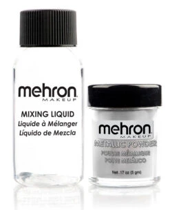Metallic Powder With Mixing Liquid Silver | Mehron | Makeup