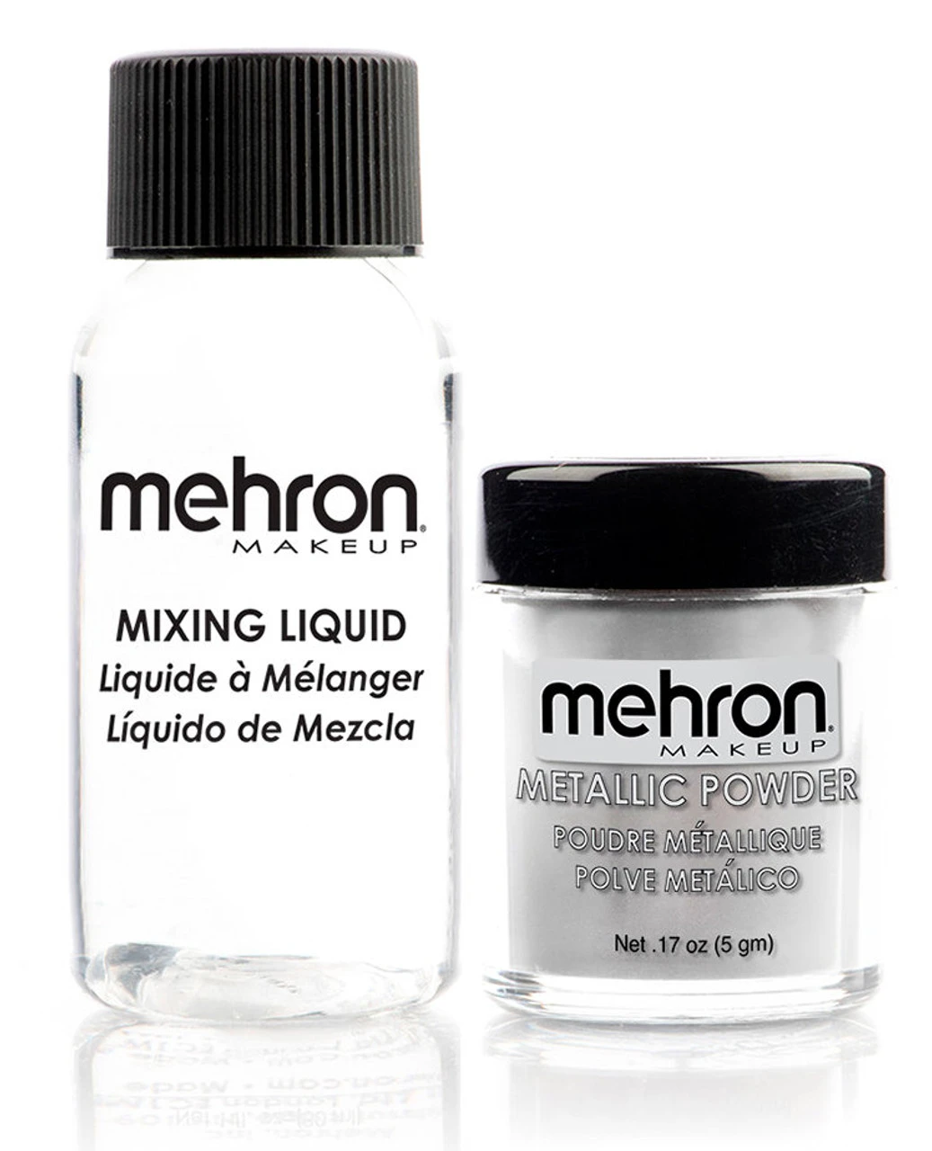 Metallic Powder With Mixing Liquid Silver | Mehron | Makeup 1 Metallic Powder With Mixing Liquid Silver | Mehron | Makeup