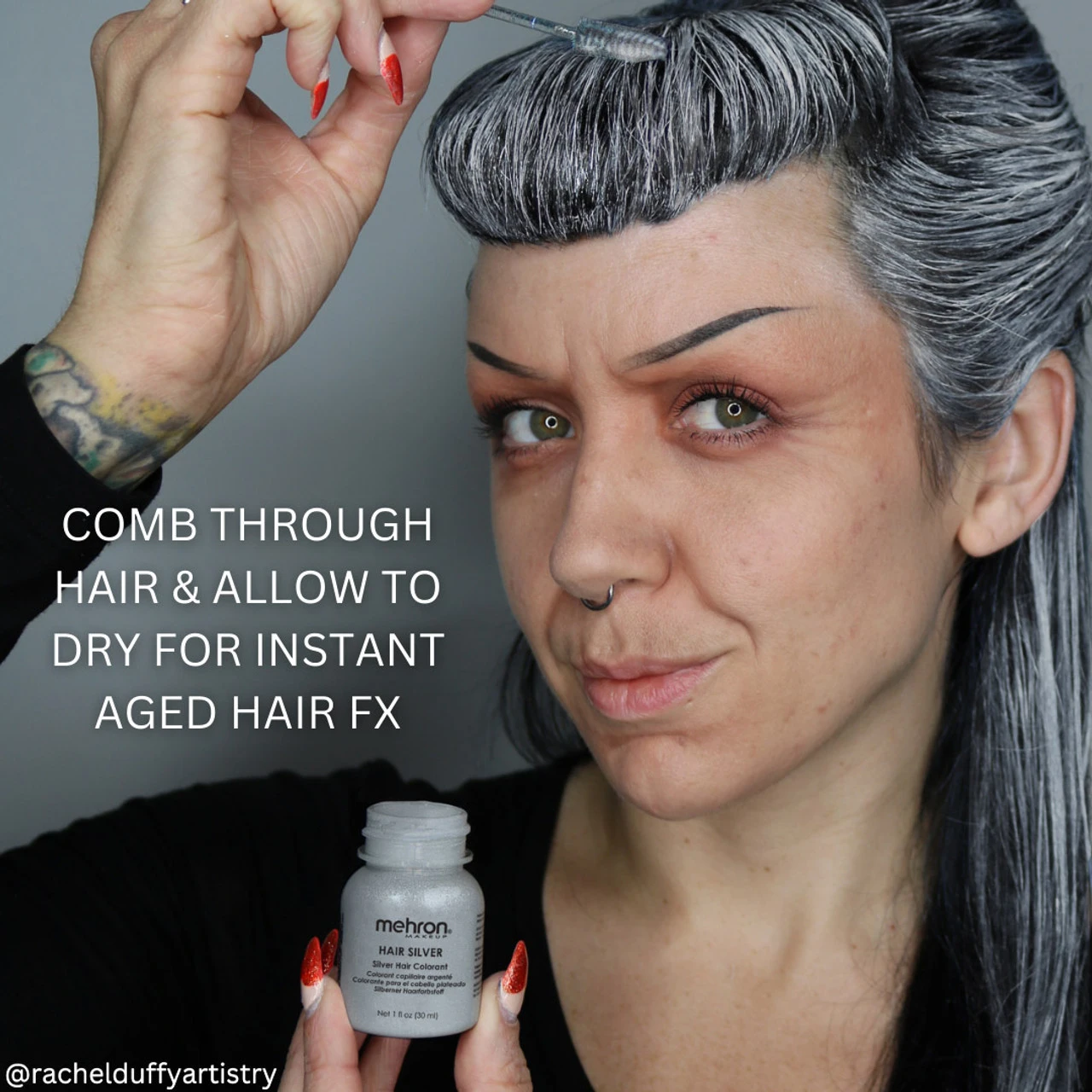 Hair Colorant 1 Oz Silver | Mehron | Makeup 3 Hair Colorant 1 Oz Silver | Mehron | Makeup - Image 3