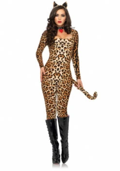 Cougar Leopard Print Catsuit | Animals | Womens Costumes