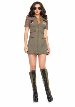 Top Gun Licensed Fighter Pilot Flight Dress Costume | Top Gun | Womens Costumes