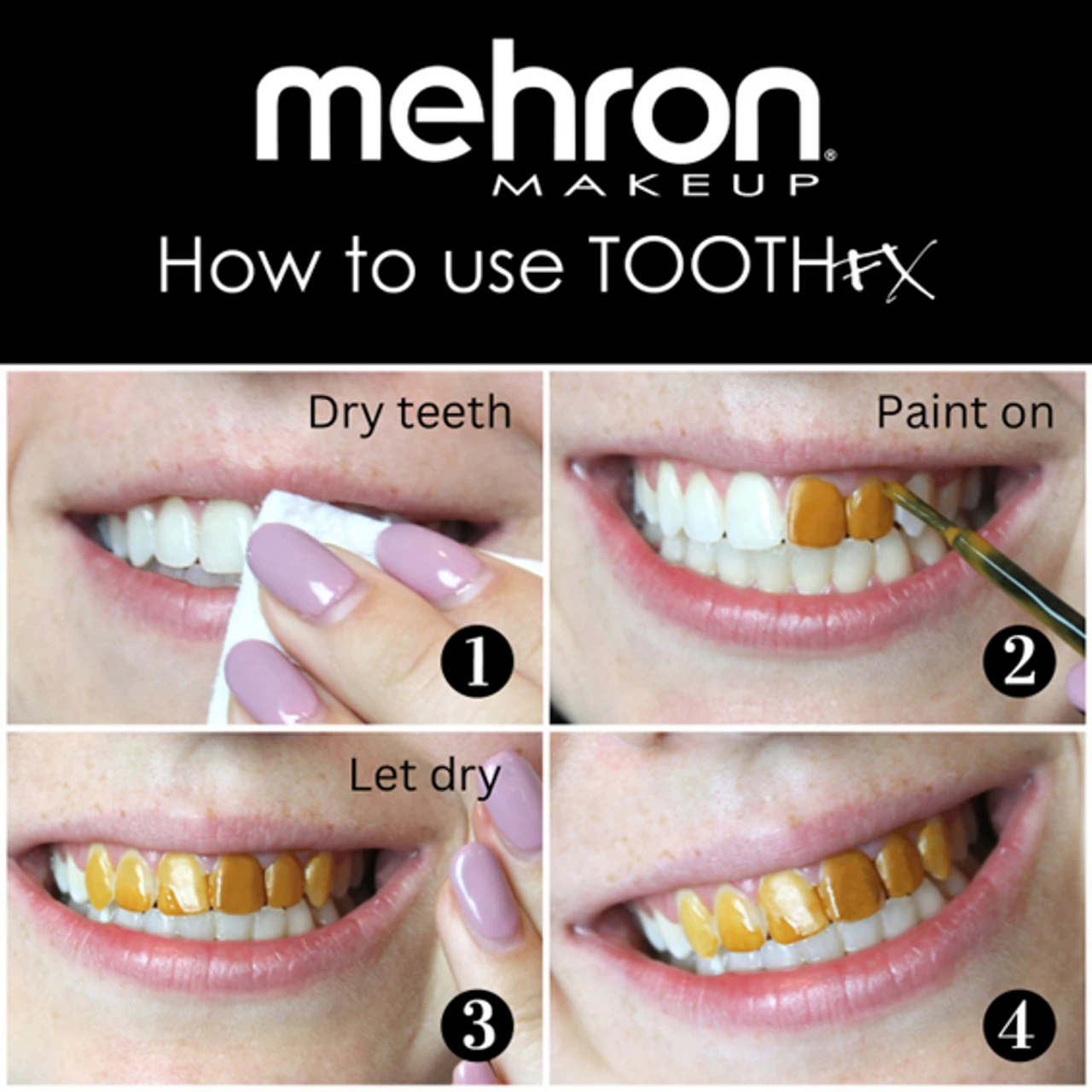 Tooth FX Temporary Tooth Paint Nicotine | Mehron | Makeup 4 Tooth FX Temporary Tooth Paint Nicotine | Mehron | Makeup - Image 4