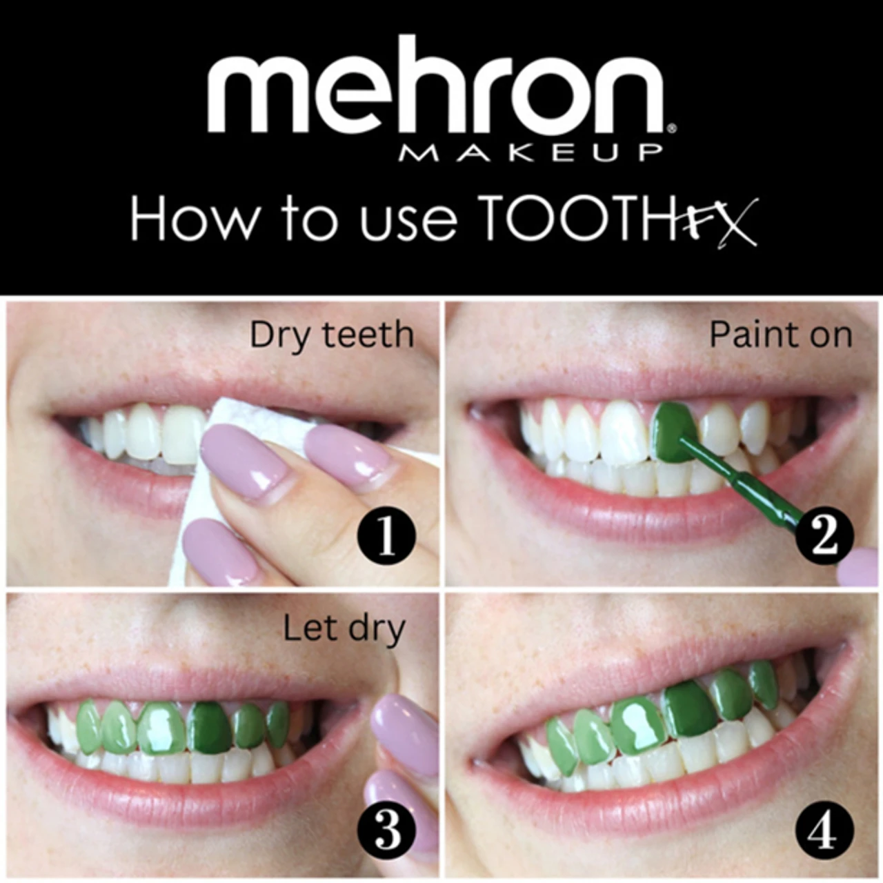 Tooth FX Temporary Tooth Paint Spinach | Mehron | Makeup 4 Tooth FX Temporary Tooth Paint Spinach | Mehron | Makeup - Image 4