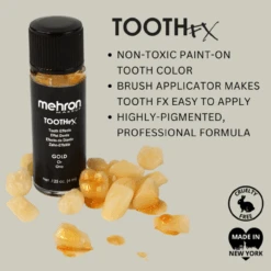 Tooth FX Temporary Tooth Paint Gold | Mehron | Makeup -The Costume Shop 621Q49720 20three 56581.1749736259