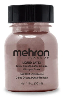 Liquid Latex With Brush 1 Oz Dark Flesh | Mehron | Makeup