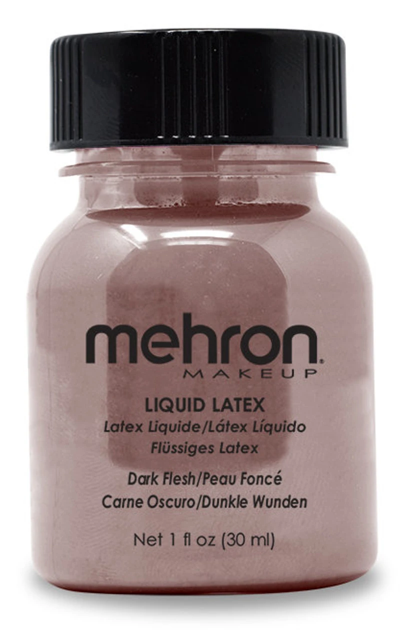 Liquid Latex With Brush 1 Oz Dark Flesh | Mehron | Makeup 1 Liquid Latex With Brush 1 Oz Dark Flesh | Mehron | Makeup