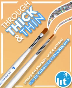Flat/Liner Duo 6.5in Brush | LIT Cosmetics | Makeup