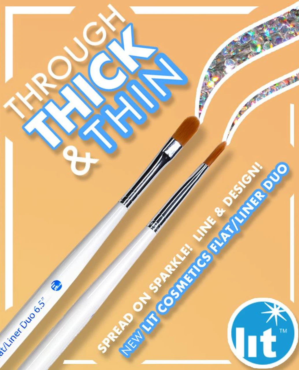 Flat/Liner Duo 6.5in Brush | LIT Cosmetics | Makeup 1 Flat/Liner Duo 6.5in Brush | LIT Cosmetics | Makeup