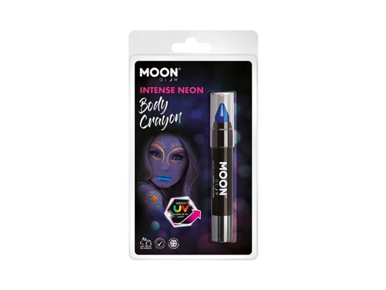 Neon UV Body Crayon Blue | Moonglow | Makeup 1 Neon UV Body Crayon Blue | Moonglow | Makeup