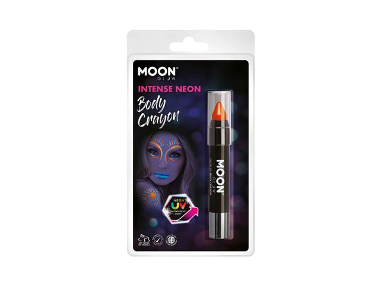 Neon UV Body Crayon Orange | Moonglow | Makeup 1 Neon UV Body Crayon Orange | Moonglow | Makeup